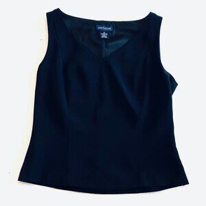 Ann Taylor vest top Women's 8 black business wear office classic preppy capsule